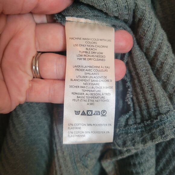 We The Free Coraline Waffle Knit Oversized Swing Top Women's Medium Green Boho - Picture 7 of 9